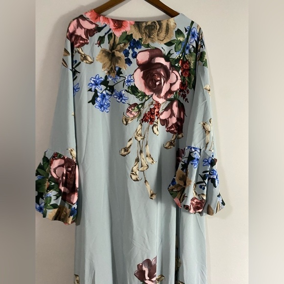 Shein - Floral Ruffle Hem Smock Maxi Dress - Picture 11 of 12